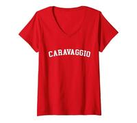 Women's Caravaggio V-Neck T-Shirt, Red, Large