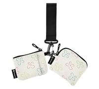 Women's Card Cases Change Holder Minimalist Zipper Wristlet Wallet with Zipper Pocket for Ladies Girls 2 Pcs, Hand Draw Floral-811993, 4.13"(L) x 3.5"(W), Travel Accessory