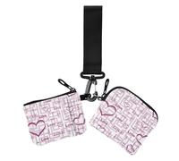 Women's Card Cases Change Holder Valentines Stylish Peach Hearts Love Cute Fashion Women's Money Organizers with Keychain for Men Women 2 Pcs, valentines Stylish Peach Hearts love, 4.13" x 3.51" &