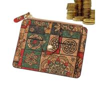 Women's Card Holder Wallet, Women's Card Holder - Vintage Floral Credit Card Holder, Small Women's Wallets, Slim Brown Card Holder Wallet for License, ID Cards, F, Fare riferimento alla descrizione