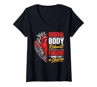 Women's Cardiac Device Rebuilt Heart Pacemaker V-Neck T-Shirt