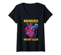 Womens Cardiac Recovery Mended Heart Club Cool Mens Get Well V-Neck T-Shirt