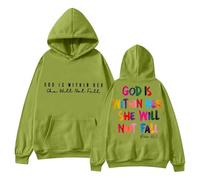 Women's Cardigan 48 In 2024 The Lady Sweatshirt With The Inscription "In God" Will Be Available. The Hoodie "God is in Her Heart and She Will Not Nicki Ladies With Zip, Green, M