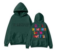 Women's Cardigan 48 In 2024 The Lady Sweatshirt With The Inscription "In God" Will Be Available. The Hoodie "God is in Her Heart and She Will Not Nicki Ladies With Zip, Dark green, XXL