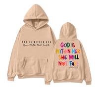 Women's Cardigan 48 In 2024 The Lady Sweatshirt With The Inscription "In God" Will Be Available. The Hoodie "God is in Her Heart and She Will Not Nicki Ladies With Zip, khaki, XL