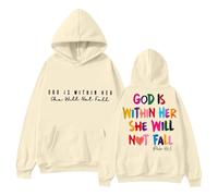 Women's Cardigan 48 In 2024 The Lady Sweatshirt With The Inscription "In God" Will Be Available. The Hoodie "God is in Her Heart and She Will Not Nicki Ladies With Zip, beige, S