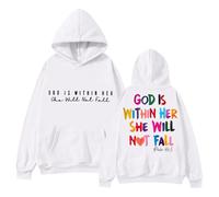 Women's Cardigan 48 In 2024 The Lady Sweatshirt With The Inscription "In God" Will Be Available. The Hoodie "God is in Her Heart and She Will Not Nicki Ladies With Zip, White, S
