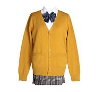 Women's Cardigan School Uniform Sweater Cardigans V-Neck Long Sleeve Button Down Knit with Pockets XS-XXL