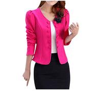 Women's Cardigan Summer Lightweight Coat Elegant Short Blazer Jacket Open Knitted Blazer Casual Cropped Knitted Cardigan Bolero Jacket Short Blazer Short Blazer Stretch Jacket Biker Jacket, Hot pink,