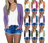 Womens Cardigan Sweaters Lightweight Open Front Long Sleeve Soft Cardigans Trendy Fall Shrugs Cover Ups Casual V Neck Elegant Ladies Chiffon Cardigan Sweaters Long Colorful Cardigans for (Green, XL)