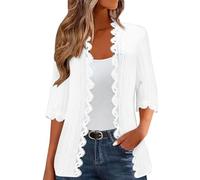 Women's Cardigans 3/4 Sleeve Summer Jackets for Women UK Sweater Clothing Lightweight Solid Color Beach Open Front Casual Thin Cover Up Kimono Cardigan