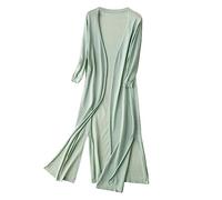 Women's Cardigans Long Side Splits Ladies Cardigan Long Sleeve Sun Protection Casual Cardigan Solid Color Breathable Waterfall Cardigans Lightweight Open Front Top Soft Chiffon Shrugs Shawl