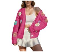Womens Cardigans Open Front Womens Chunky Cardigan Side Split Draped Casual Knit Sweaters Open Front Cardigan Sweaters V-Neck Knitted Sweaters Long Sleeve Loose Knitted Cardigan for Fall Winter (M)