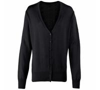 Womens Cardigans - Premier PR697 Black Button-Through Knitted Sweater