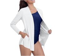 Women's Cardigans Quick Dry UPF 50+ Sun Protection Jacket Open Front Long Sleeve Cardigan Stretch Sun Shirts Outdoor Lightweight Ice Silk Sunscreen Jacket for Walking Hiking Runing White