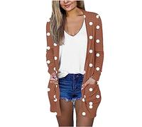 Womens Cardigans Size 14 Women Striped Cardigan Pullover Hooded Cardigan Polka Dot Printed Shawl Zip Cardigan Women V Neck Jumper Long Sleeve Flowy Open Front Pocket Slim Thin Womens Winter Jumpers