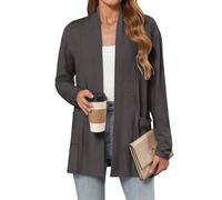 Women's Cardigans with Pocket Lightweight Long Sleeve Open Front Cardigans for Women UK Elegant Casual Ladies Boyfriends Cardigan Jacket for Spring Summer Autumn Black 5XL