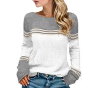 Womens Cardigans,Women'S Autumn Winter Long Sleeve Knit Sweater With Striped Patchwork Round Neck Elegant Floral Crochet Top For Wear