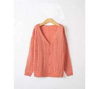 Women'S Cardigans,Women'S Knit Sweater Open Front Cardigan Ribbed Knit Hollow Out V Neck Button Up Solid Color Pink Cardigan Soft Elegant Autumn Lightweight Jacket For Casual Business,M