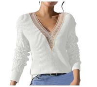 Womens Cardigans,Womens Lapel V Neck Color Block Striped Sweaters Drop Shoulder Long Sleeve Pullover Tops