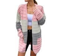 Women'S Cardigans,Women'S Long Sleeve Cardigan Sweater Striped Color Block Open Front Knit Coat With Pockets For Fall Winter Casual Outfit