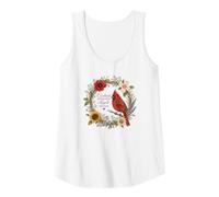 Womens Cardinal Bird Floral Cottagecore Memorial Inspirational Tank Top