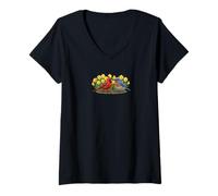 Women's Cardinal Bluebird Daffodils Birdlover Birding Biologist Bird V-Neck T-Shirt