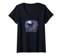 Womens Cardinal Halloween Bird V-Neck T-Shirt