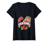 Women's Care Bears Beastly Rebels Flower Patch V-Neck T-Shirt