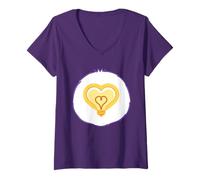 Womens Care Bears Cousins Bright Heart Racoon Belly V-Neck T-Shirt