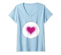 Womens Care Bears Cousins Gentle Heart Lamb Belly V-Neck T-Shirt