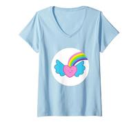 Womens Care Bears: Unlock The Magic Dream Bright Bear Belly V-Neck T-Shirt