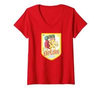 Women's Care Bears: Unlock the Magic Explore with Funshine Bear V-Neck T-Shirt