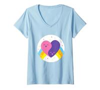 Womens Care Bears: Unlock The Magic Friends Forever Bear Belly V-Neck T-Shirt
