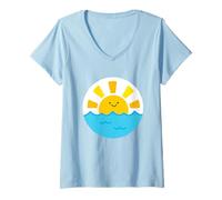 Womens Care Bears: Unlock The Magic Sea Friend Bear Belly V-Neck T-Shirt
