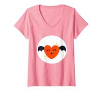 Womens Care Bears: Unlock The Magic Spooky Sparkle Bear Belly V-Neck T-Shirt