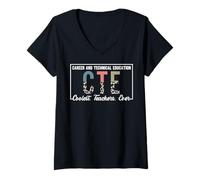 Womens Career and Technical Education CTE Coolest Teachers Ever V-Neck T-Shirt