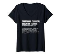 Women's Career and Technical Education Teacher Definition V-Neck T-Shirt
