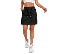 Women's Cargo Mini Skirt, Casual High Waisted A-Line Skirt with Multi Pockets, Y2K Short High Waist Skorts for Women UK Casual Cargo Workout Tennis Skorts with Pockets Summer Skirts Black