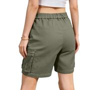 Women'S Cargo Shorts Summer Loose Straight Wide Leg Shorts Button Mid Waisted Tracksuits Bottoms Plain Bermuda Quick Dry Cargo Pants With Multi Pockets Baggy Short Trousers For Hiking Plus Size Y2k