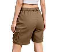 Women'S Cargo Shorts Summer Loose Straight Wide Leg Shorts Button Mid Waisted Tracksuits Bottoms Plain Bermuda Quick Dry Cargo Pants With Multi Pockets Baggy Short Trousers For Hiking Plus Size Y2k