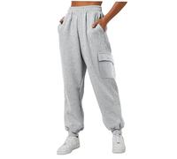 Womens Cargo Sweatpants Fall Fashion Baggy Comfy Casual Oversized Fleece Joggers with Pockets Y2k Clothes Petite/Regular/Tall Summer Beach Lounge Clothes, 02-Black, XXL