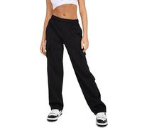 Womens Cargo Sweatpants Wide Leg Y2k Pants Fall Spring Baggy Joggers with Pockets Summer Vacation Holiday Essential Black