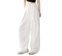 Womens Cargo Trousers High Waisted Loose Fit Retro Style Comfortable Everyday Wear Summer and Fall Drawstring Pocket Relaxed Essential Premium Quality