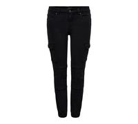 ONLY Women's Onlmissouri Reg Ankl Cargo Pant PNT Noos Casual, Black/Wash:Black Washed, 12W / 30L
