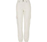 Urban Classics Organic Stretch Cargo High Waist Jeans White 32 Woman