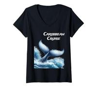 Womens Caribbean Cruise Vacation Mode Family Ocean Voyage V-Neck T-Shirt