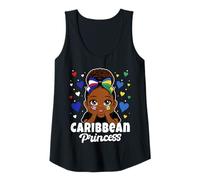 Womens Caribbean Princess Girl Cuba and Vincent Flag Heritage Tank Top