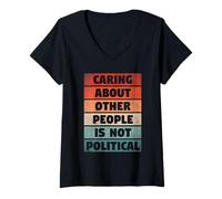 Women's Caring About Other People is Not Political Kindness Vintage V-Neck T-Shirt