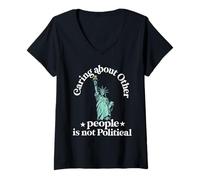 Womens caring about other people is not political Liberty Justice V-Neck T-Shirt